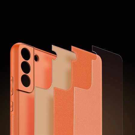 Dux Ducis Yolo elegante Hülle aus ökologischem Leder für Samsung Galaxy S22+ (S22 Plus) orange