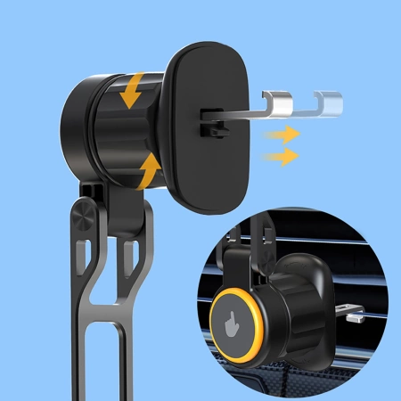 Wozinsky WCT5-6S2Y Autohalterung mit Qi/MagSafe 15W induktivem Ladegerät für Lüftungsschlitze - Schwarz