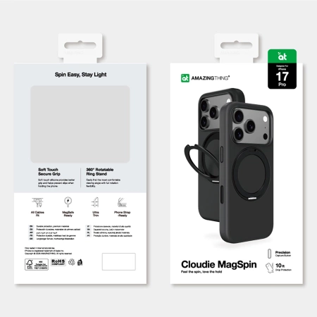 AmazingThing Cloudie iPhone 17 Pro Case with Stand - Black