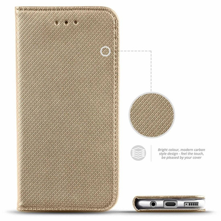 Etui portfel Flip Magnet SAMSUNG GALAXY A20E złote