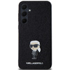 Oryginalne Etui KARL LAGERFELD hardcase Fixed Glitter Ikonik Logo Metal Pin KLHCSA55GKNPSK do Samsung Galaxy A55 czarny