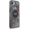 Guess IML Flowers MagSafe - Etui do iPhone 16e (czarny)