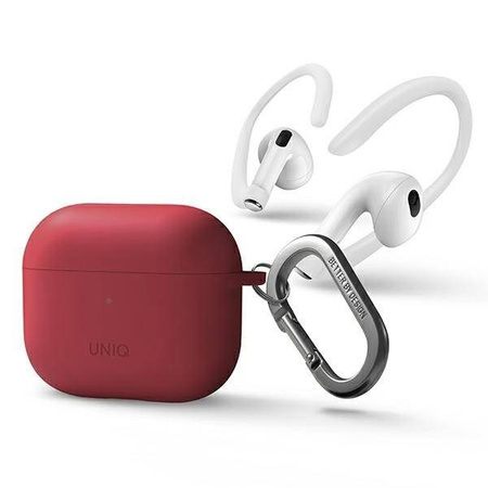 UNIQ etui Nexo AirPods 3 gen + Ear Hooks Silicone czerwony/coral