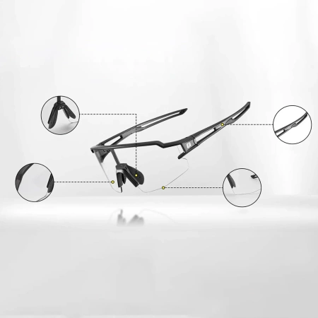 Rockbros 10173 photochromic UV400 cycling glasses - black and red