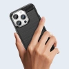 Carbon Case für iPhone 14 Pro Max flexible Gel-Rückseite blau