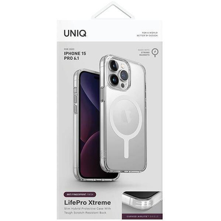 Uniq LifePro Xtreme iPhone 15 Pro 6.1&quot; case Magclick Charging transparent/frost clear