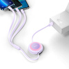 Baseus Bright Mirror 2 3in1 USB Typ A Kabel - Micro USB + Lightning + USB Typ C 3.5A 1.1m lila (CAMJ010005)