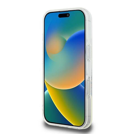 Original Handyhülle IPHONE 16 PRO Guess Hardcase IML Flowers Wreath MagSafe (GUHMP16LHFWFCT) transparent