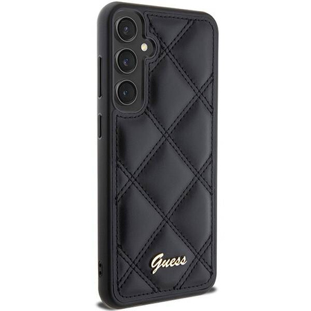 Guess nakładka do Samsung S23 FE GUHCS23FEPSQSQSK GUESS HC PU QUILTED METAL LOGO czarna
