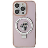 Karl Lagerfeld KLHMP15SHMRSKCP iPhone 15 6.1" pink/pink hardcase Ring Stand Karl&Choupette MagSafe