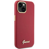 Guess Silikon Script Metal Logo & Frame Hülle für iPhone 15 – Rot