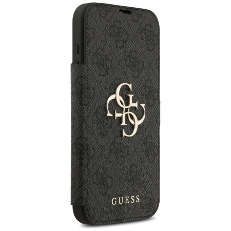 Guess Book 4G Metal Logo Case für iPhone 17 Pro Max - Schwarz