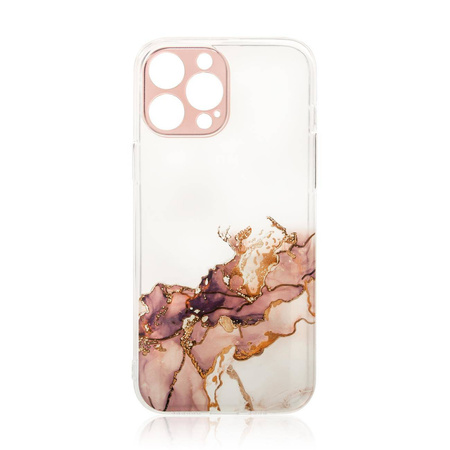 Marble Case etui do iPhone 12 Pro żelowy pokrowiec marmur brązowy