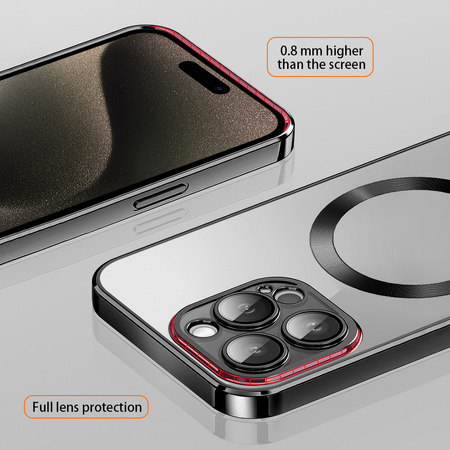Vmax nakładka Electroplating Mag TPU do iPhone 16 Plus 6,7&quot; czarna