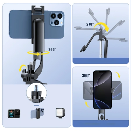 Wozinsky Selfie stick WC1Y30S teleskopowy tripod 1.3m z uchwytem na telefon - czarny