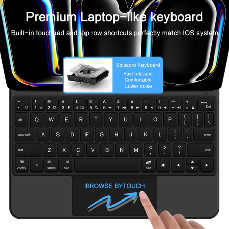 TECH-PROTECT SMARTCASE MAGNETIC + KEYBOARD IPAD PRO 13” 7 / 8 2024-2025 BLACK