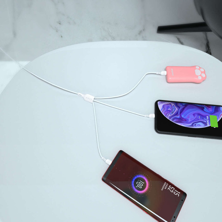 USB cable - USB C / micro USB / Lightning 480Mb/s 6A 1.2m - white