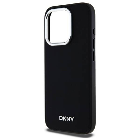 Original Handyhülle IPHONE 15 PRO DKNY Hardcase Plain Logo MagSafe (DKHMP15LPSCMCLK) schwarz