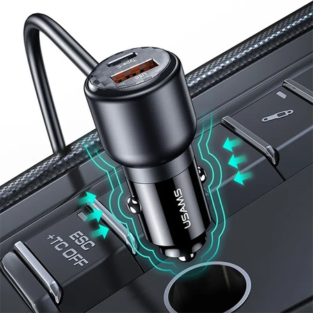 USAMS Ład. sam. C40 3xUSB+2xUSB-C 165WPD+QC Fast Charge czarny/black CC213CC01 (US-CC213)