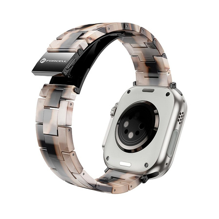 FORCELL F-DESIGN FA04 pasek żywiczny marmurkowy do APPLE Watch 38 / 40 / 41 mm brązowy
