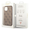 Original Handyhülle IPHONE 14 Guess Hard Case 4G Metal Gold Logo braun