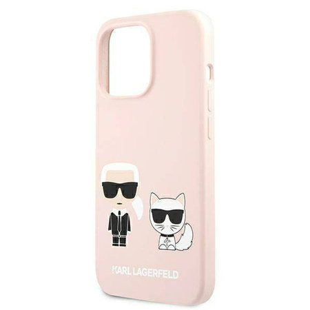 Karl Lagerfeld KLHMP13LSSKCI iPhone 13 Pro / 13 6,1&quot; Hardcase hellrosa / hellrosa Silikon Ikonik Karl &amp; Choupette Magsafe
