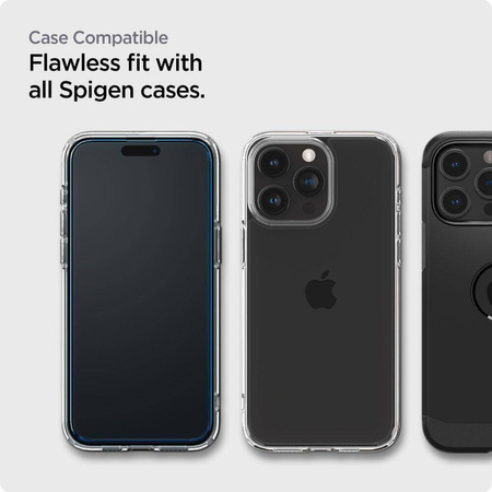 TEMPERED Spigen ALM GLASS FC 2-PACK IPHONE 15 PRO BLACK