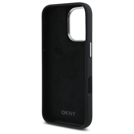 DKNY nakładka HC Silicone Stack Metal Logo do iPhone 16 6,1" czarna