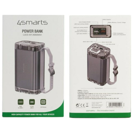 Powerbank 4smarts Lucid Air 26800mAh 65W  szary