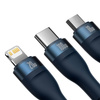 Baseus Flash Series II USB Typ C / USB Typ A Kabel - USB Typ C / Lightning / Micro USB 100 W 1,2 m blau (CASS030103)