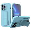 Wozinsky Kickstand Case elastyczne silikonowe etui z podstawką iPhone 13 Pro niebieski