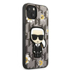 Original Handyhülle IPHONE 13 MINI Karl Lagerfeld Flower Ikonik Karl (KLHCP13SPMNFIK1) grau