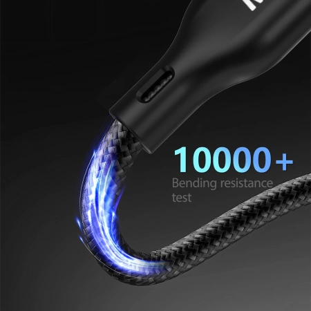 Ladekabel für Apple Watch Dudao A12Max+ PD 100W 3in1: USB-C Lightning 1,2m – Schwarz