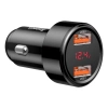 Ładowarka samochodowa 2x USB inteligentne szybkie ładowanie Baseus Magic Series Dual QC Quick Charge 3.0 45W 6A czarny (CCMLC20A-01) czarna
