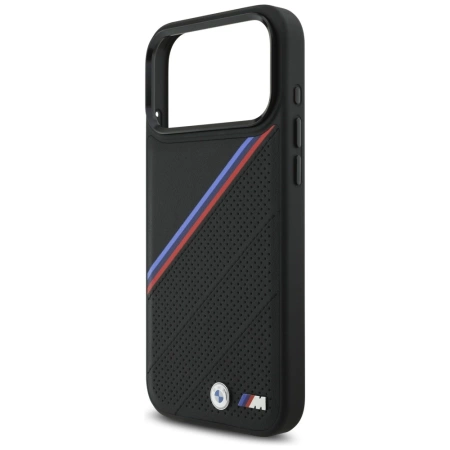 Etui BMW M Tricolor Metal Logo MagSafe do iPhone 17 Pro Max - czarne
