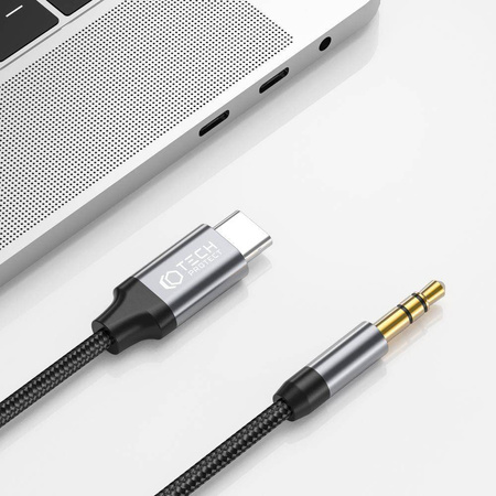 Kabel 1m USB-C - AUX mini jack 3,5mm Tech-Protect Ultraboost czarny