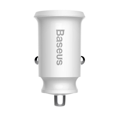 Baseus Grain - Ładowarka samochodowa 2 x USB, 5 V / 3.1 A (biały)