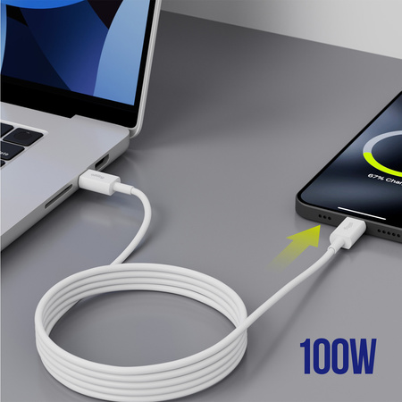 Allity kabel AUC-03 USB-C - USB-C 1,0 m 100W biały