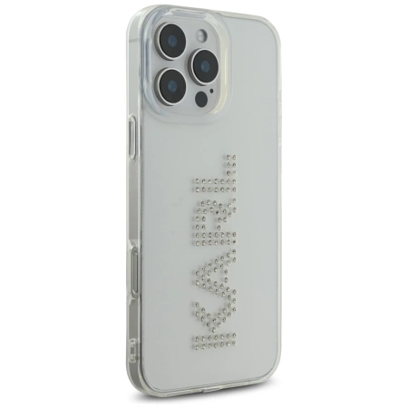 Karl Lagerfeld IML Rhinestones Logo iPhone 16 Pro Case - Clear