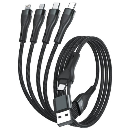 Kabel USB-C/USB-A 4smarts 4w1 1.2m        czarny