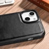 iCarer Leather Oil Wax etui pokryte naturalną skórą do iPhone 14 Plus czarny (WMI14220719-BK)