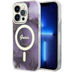 Guess GUHMP14LHTMRSU iPhone 14 Pro 6.1" purple/purple hardcase Golden Marble MagSafe