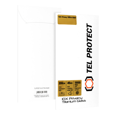 Hartowane szkło Tel Protect 10X Privacy Titanium do Iphone 16 Pro (koperta)