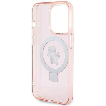 Karl Lagerfeld KLHMP15XHMRSKCP iPhone 15 Pro Max 6.7&quot; pink/pink hardcase Ring Stand Karl&amp;Choupette MagSafe