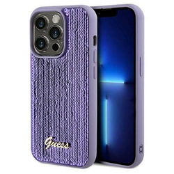 Original Handyhülle IPHONE 14 PRO Guess Hardcase Sequin Script Metal (GUHCP14LPSFDGSU) violett