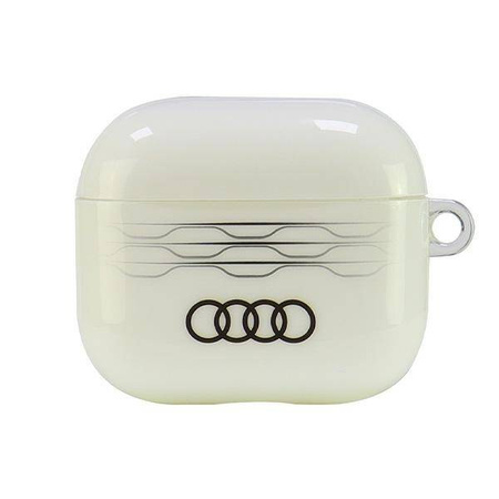 Original Handyhülle APPLE AIRPODS 3 Audi IML Geometric Pattern Cover (AU-IMLAP3-A6/D3-WE) weiß