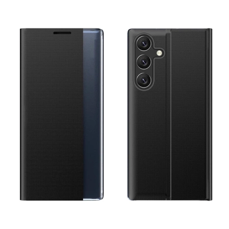 Etui New Sleep Case pokrowiec z klapką i podstawką na Samsung Galaxy S25 Edge - czarne