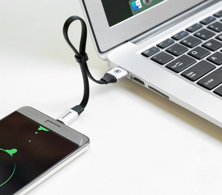 Baseus Nimble płaski kabel przewód USB / USB-C z uchwytem 2A 0,23M czarny (CATMBJ-01)