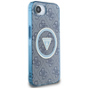 Guess IML Metal Glitter 4G Circle Triangle MagSafe - Etui do iPhone 16e (niebieski)