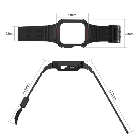 Protect Strap Band for Apple Watch 38/40/41mm Armored Case Strap - White, Rose Gold